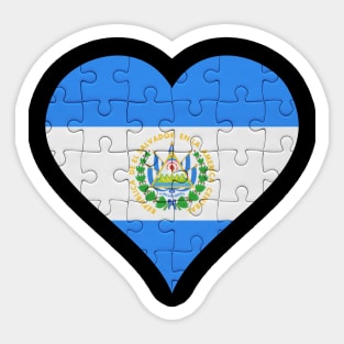 Salvadoran Jigsaw Puzzle Heart Design - Gift for Salvadoran With El Salvador Roots Sticker